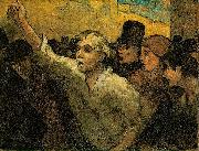 Honore Daumier Two Uprising oil